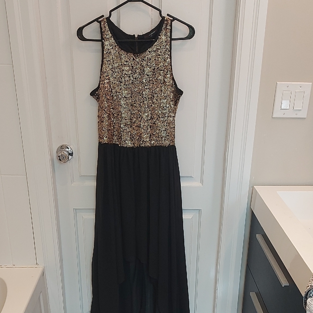 Black With Gold Sequence Women's Dress